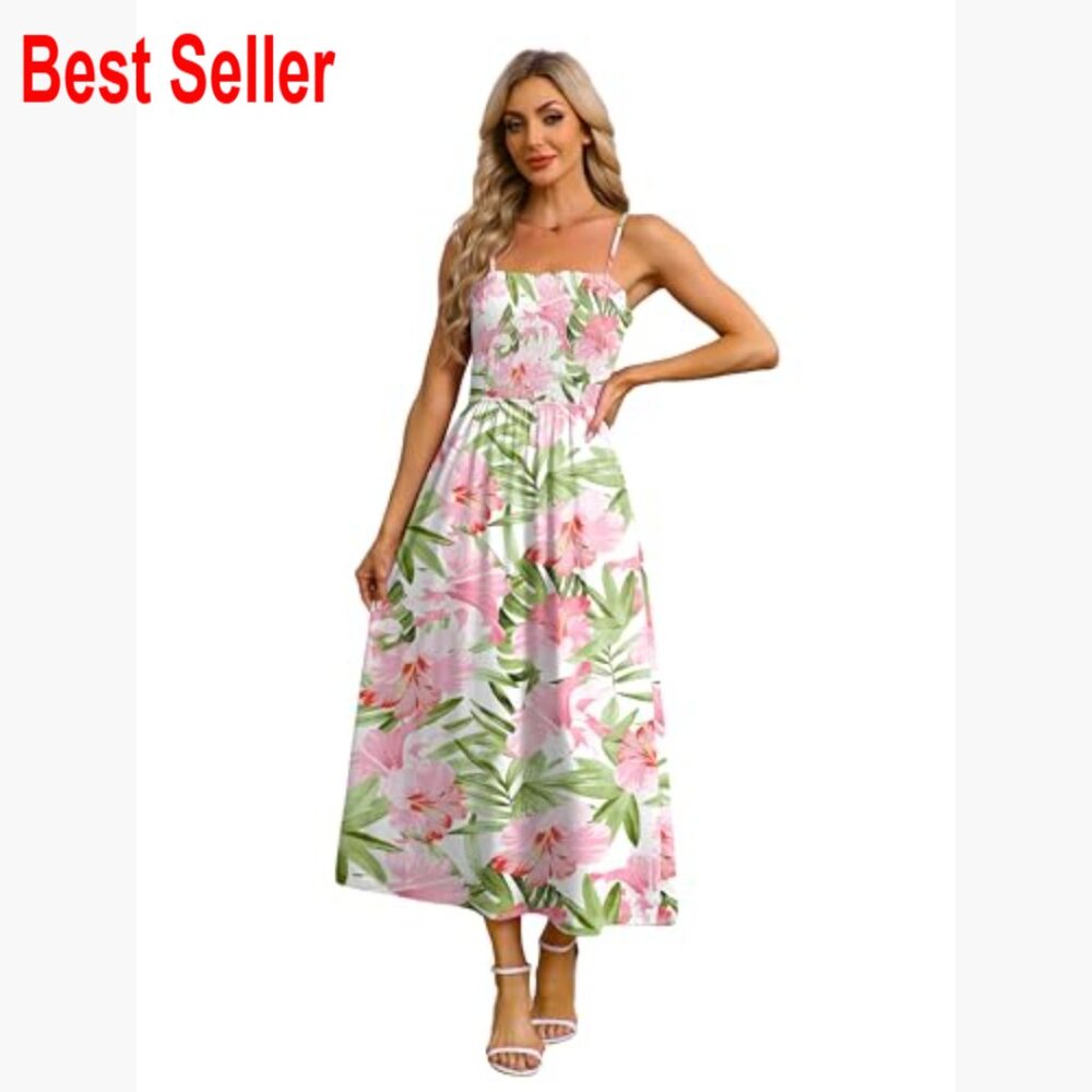 Polyester Spandex Spaghetti Strap Maxi Dress with… - image 4